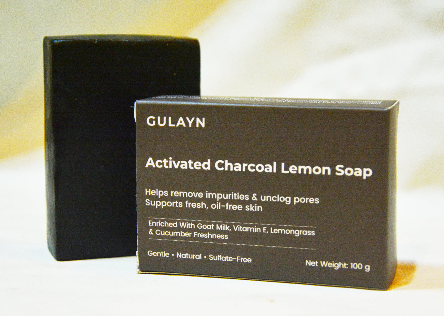 Activated Charcoal & Lemon Soap – Deep Cleansing & Oil Control Bar < Buy 1 Get 1 Free Limited Time >
