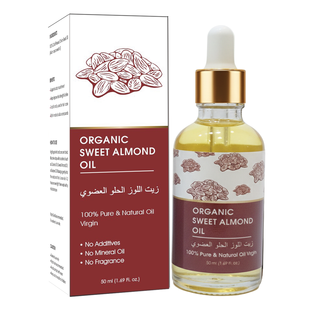 Organic Sweet Almond Oil | 100% Pure, Cold Pressed Virgin Oil